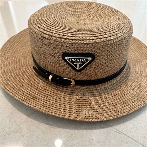 prada beanie blue|Prada straw hat.